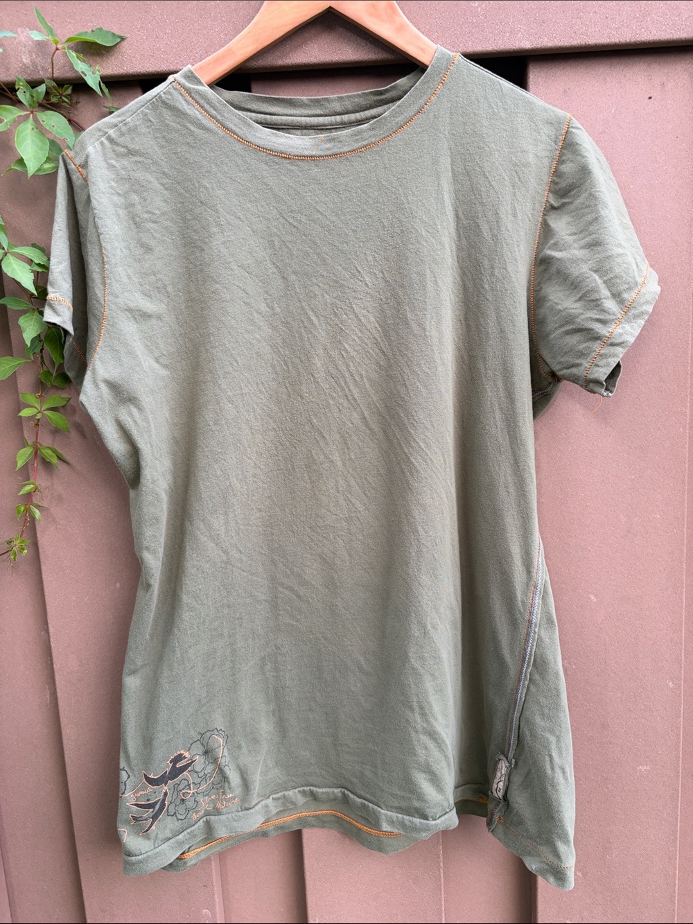 Gramicci Women’s Short Sleeve Crewneck Tee in Olive Green